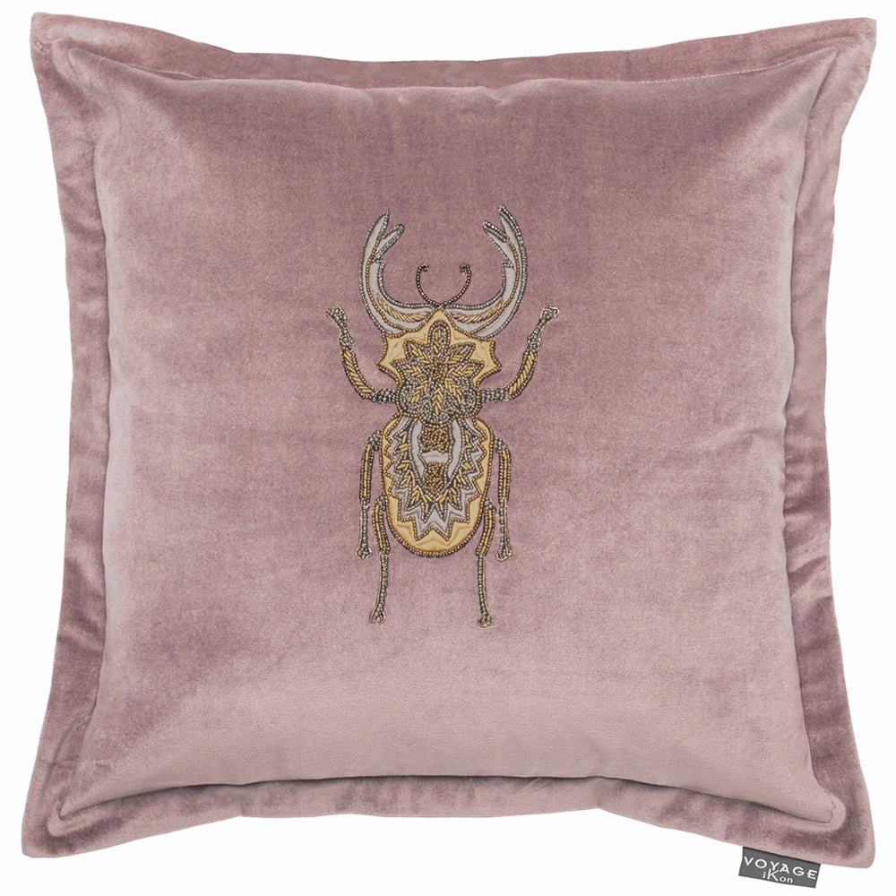 Bellatrix Embroidered Feather Cushion Heather