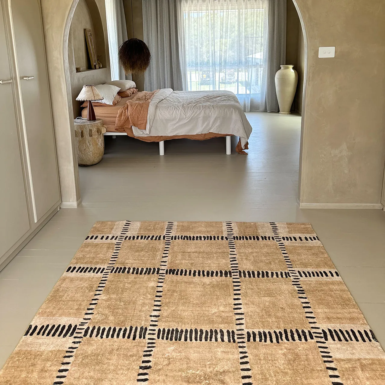 Bernice Brown Charcoal Tribal Pattern Washable Rug *NO RETURNS UNLESS FAULTY