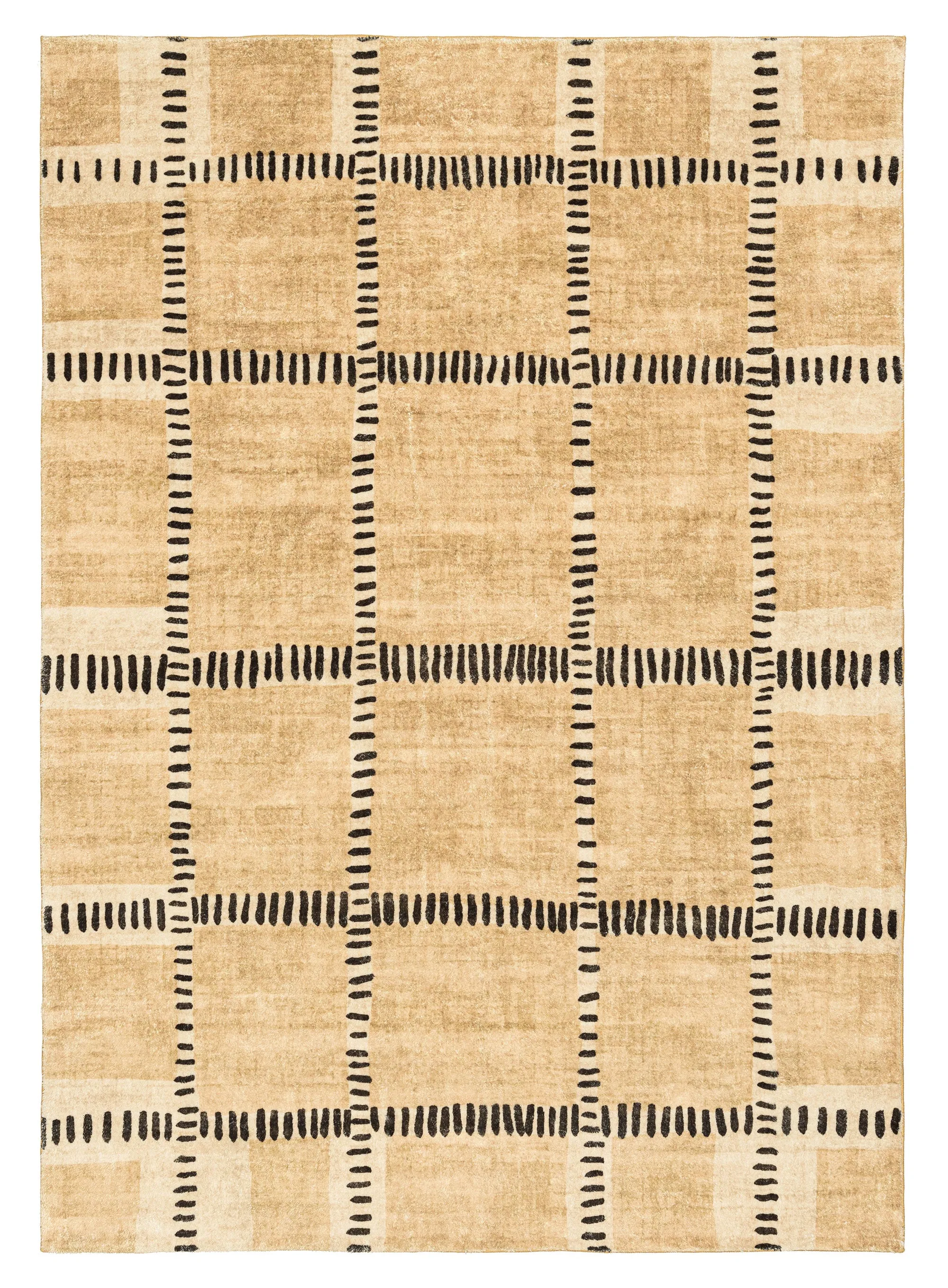 Bernice Brown Charcoal Tribal Pattern Washable Rug *NO RETURNS UNLESS FAULTYmodern color block patchwork rug