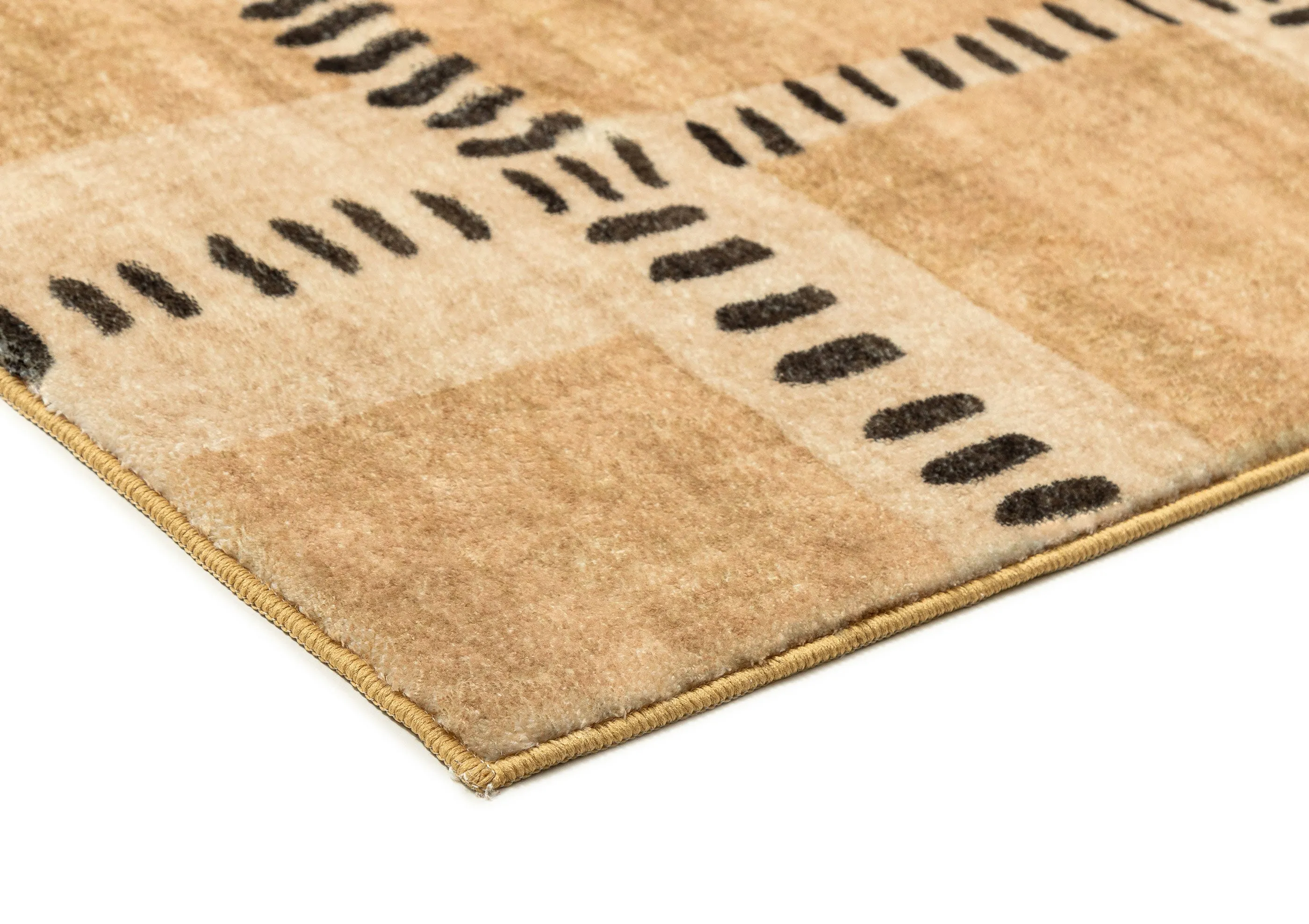 Bernice Brown Charcoal Tribal Pattern Washable Rug *NO RETURNS UNLESS FAULTY