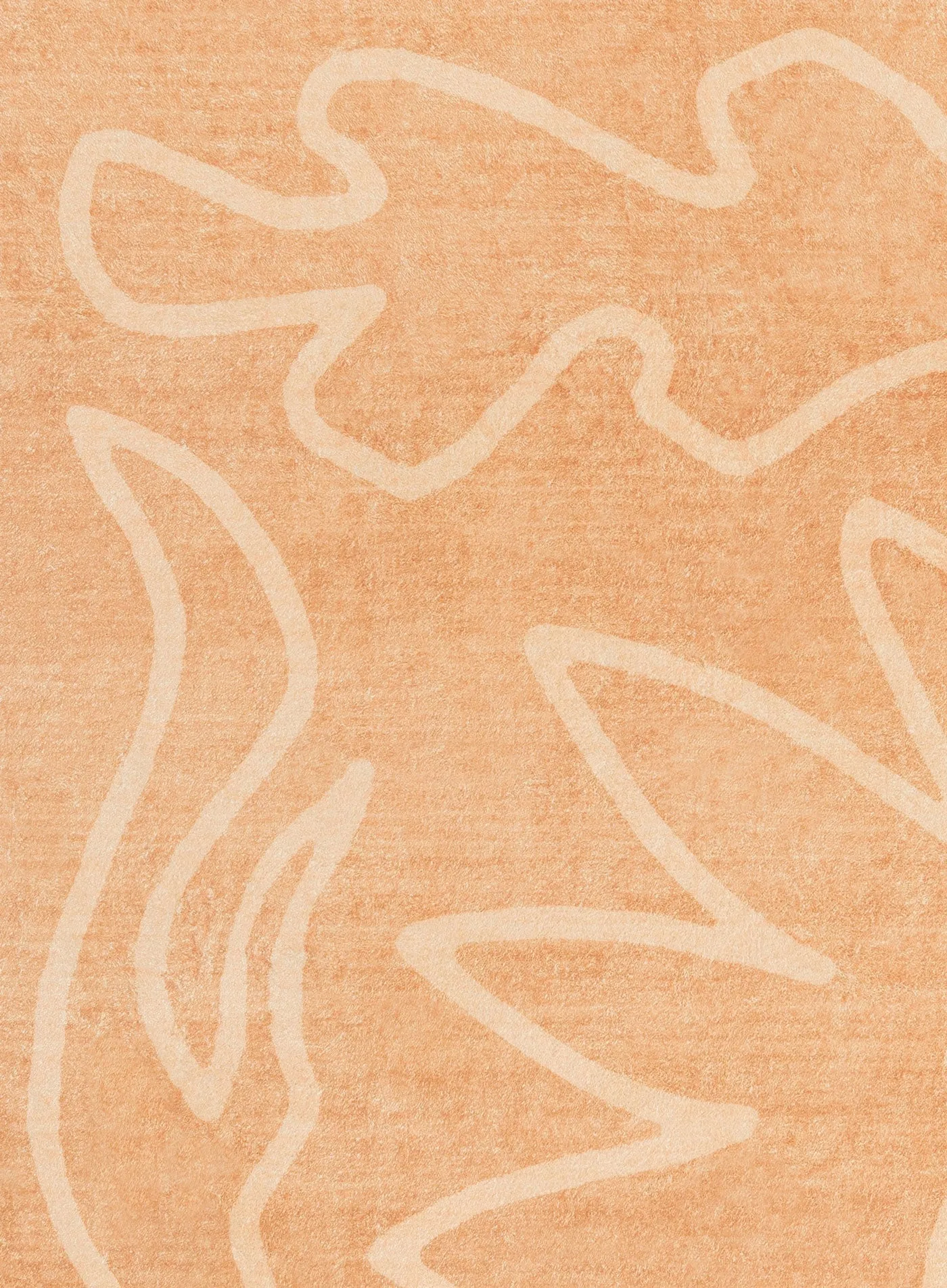 Berta Peach Hand Drawn Washable Rug