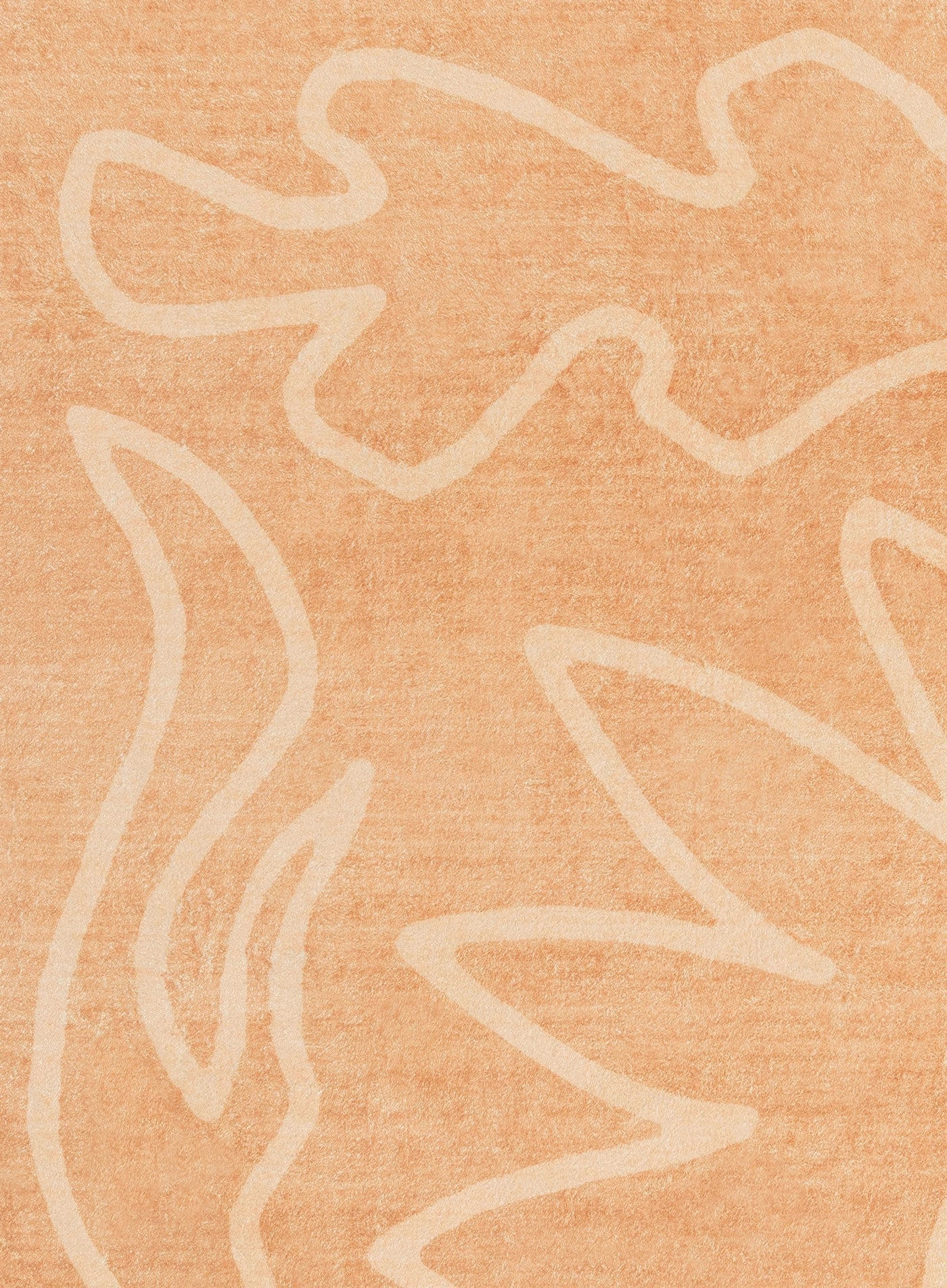 Berta Peach Hand Drawn Washable Rug
