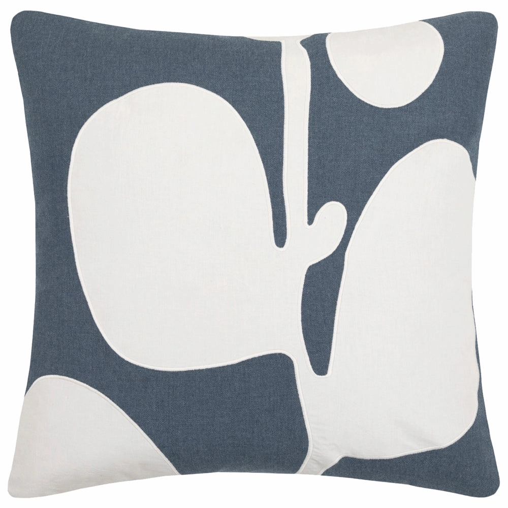 Betel Embroidered Feather Cushion Bluebell