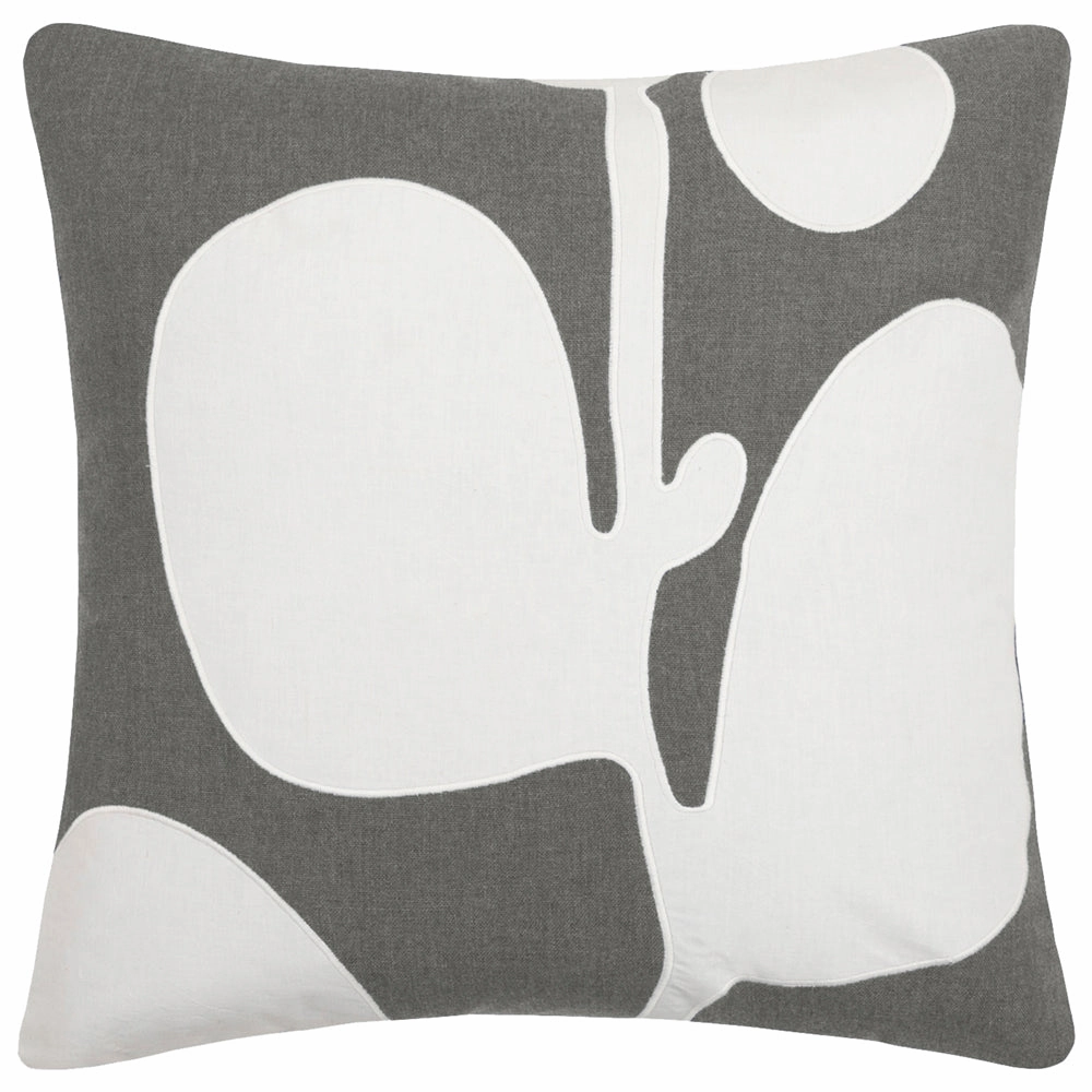 Betel Embroidered Feather Cushion Storm