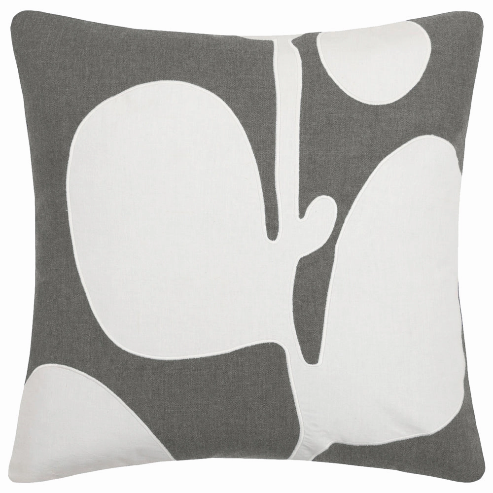 Betel Embroidered Feather Cushion Storm