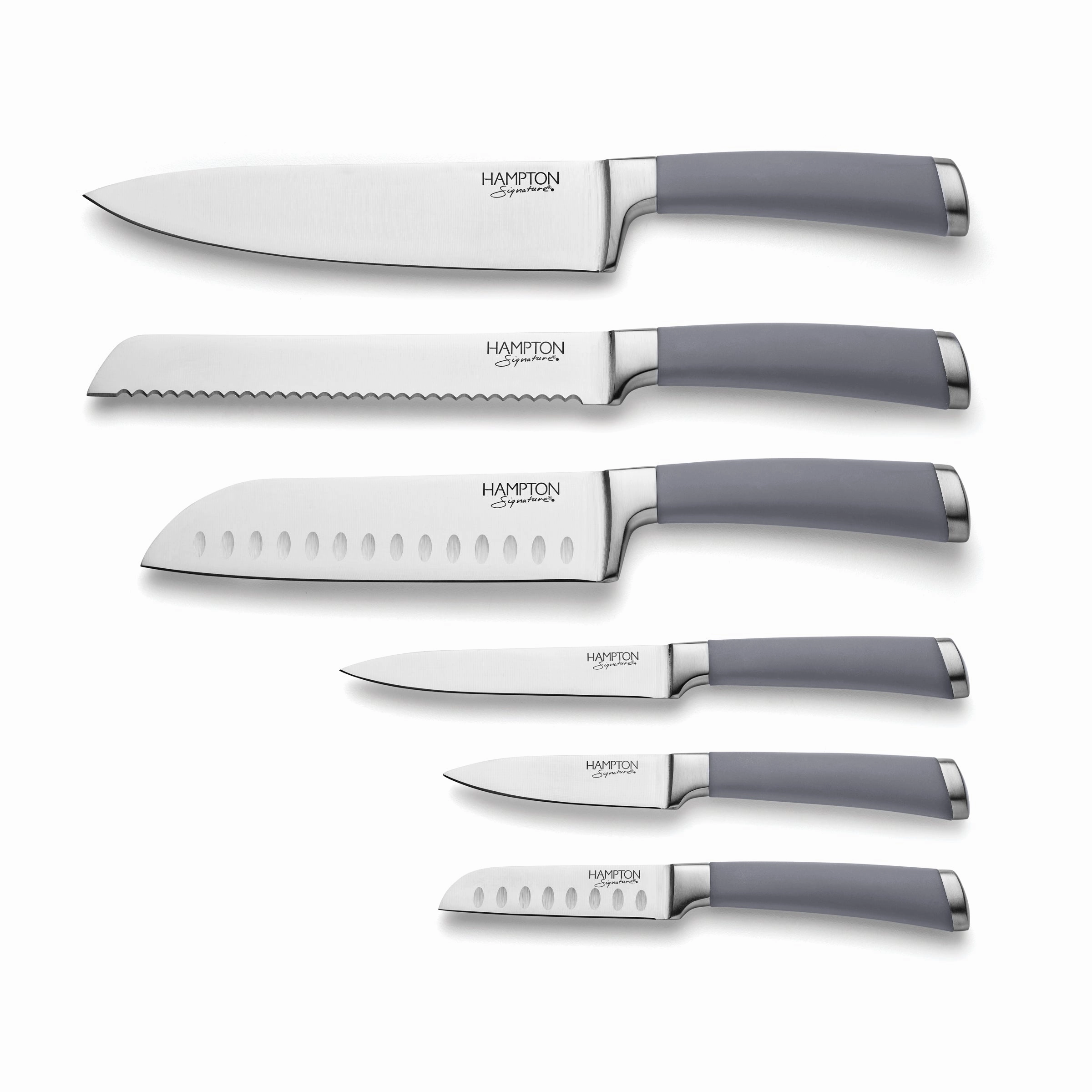 Beton 7 Piece Textured Cutlery Block Set