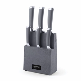 Beton 7 Piece Textured Cutlery Block Setmodern kitchen decor ,kitchen dinner set ,dinnerware 
