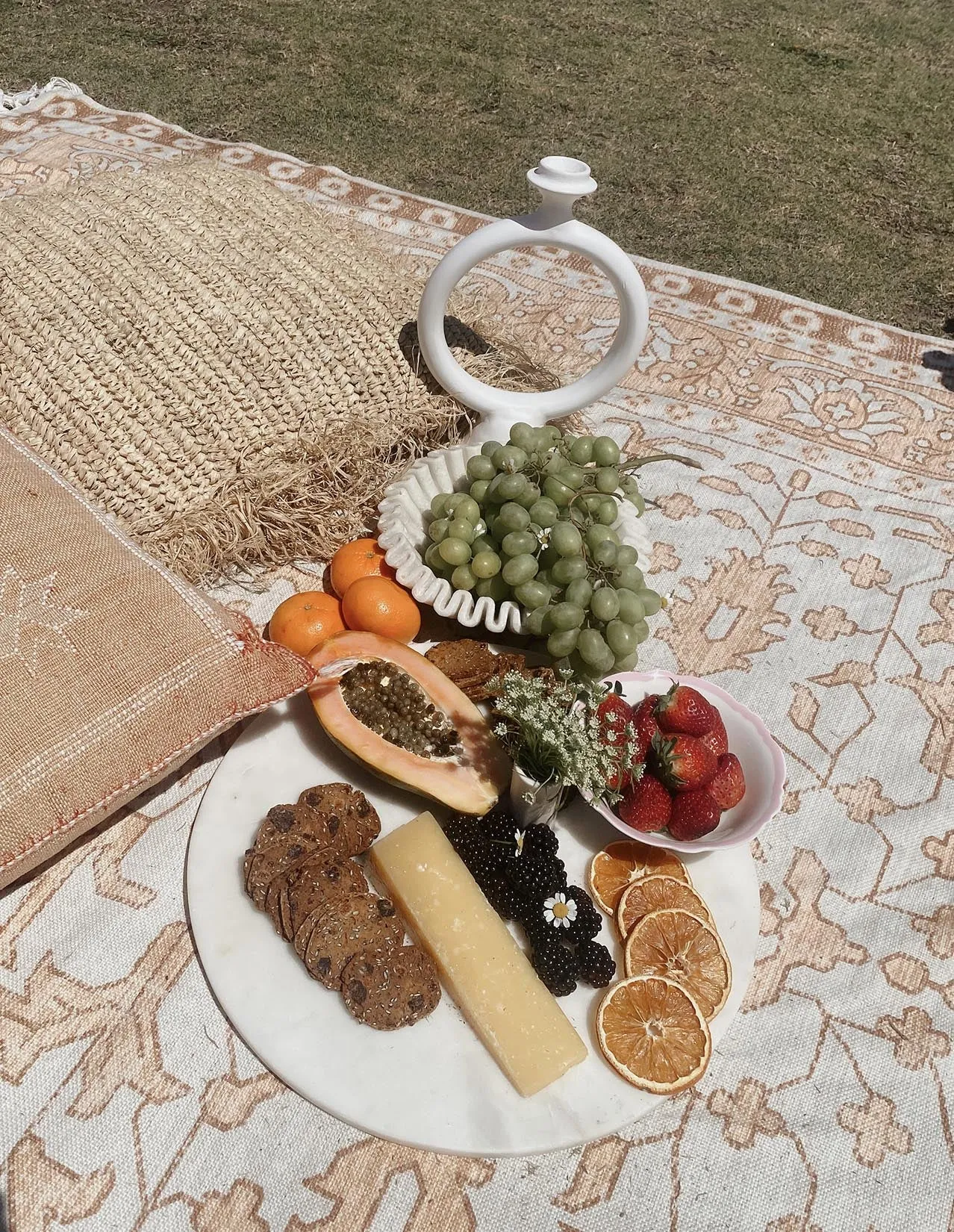 Beverly Yellow and Orange Boho Picnic Rug