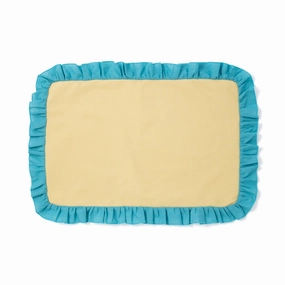 Bicolor Frill Lunch Mat Yellow X Bluewaterproof oil-proof tablecloth