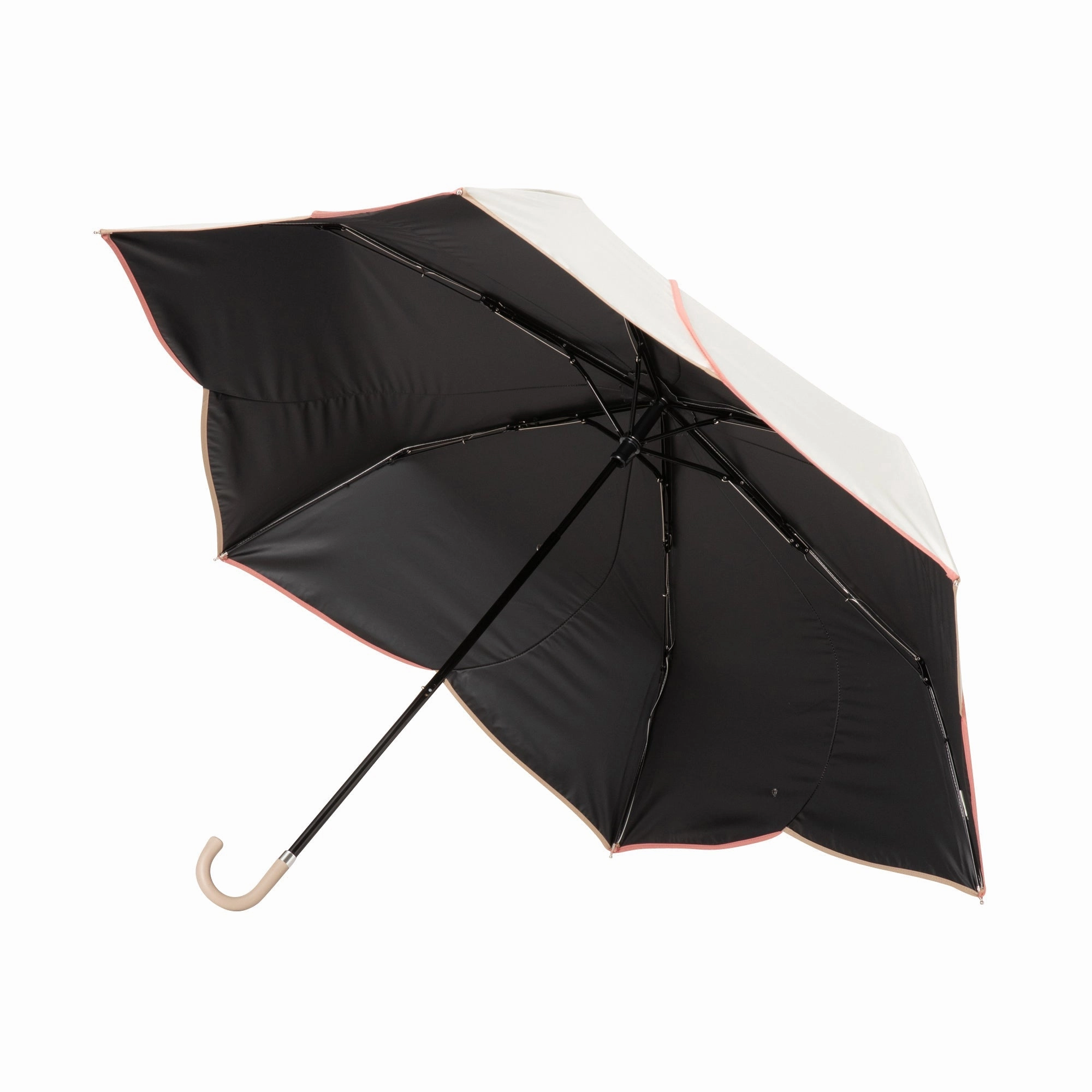 Bicolor Piping Compact Umbrella White