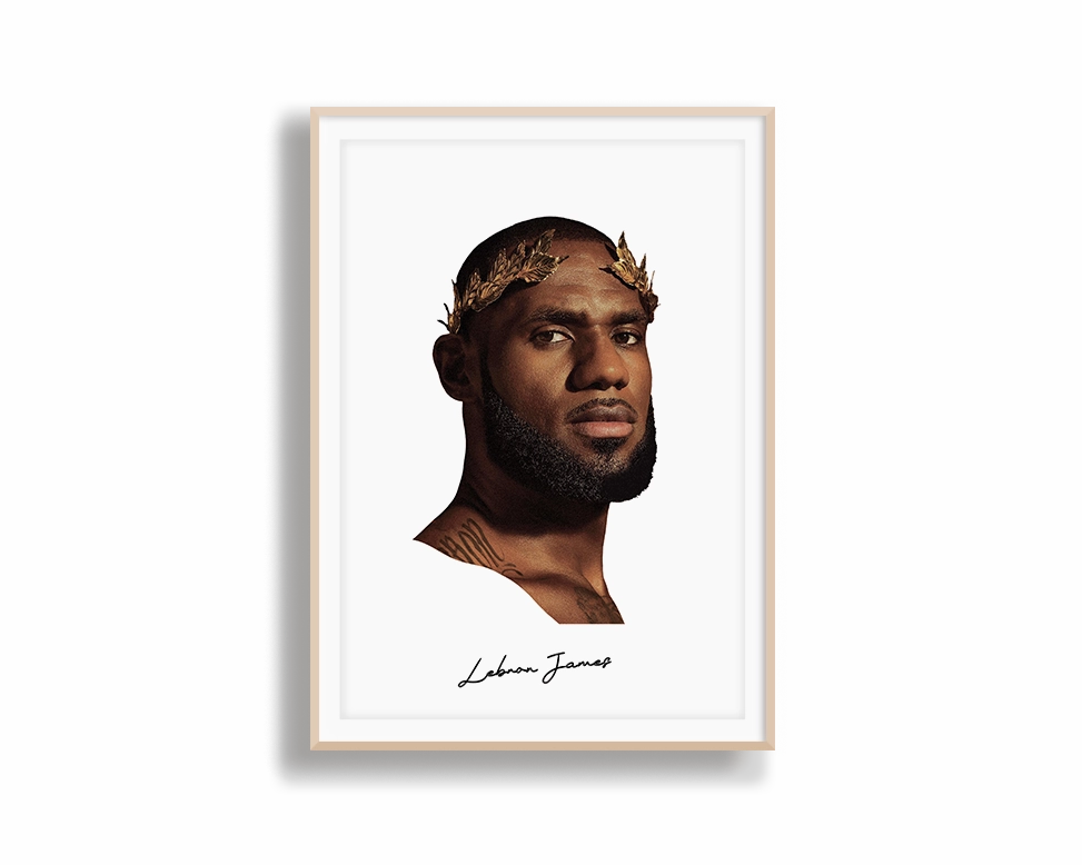 Big Head Lebron White Portrait
