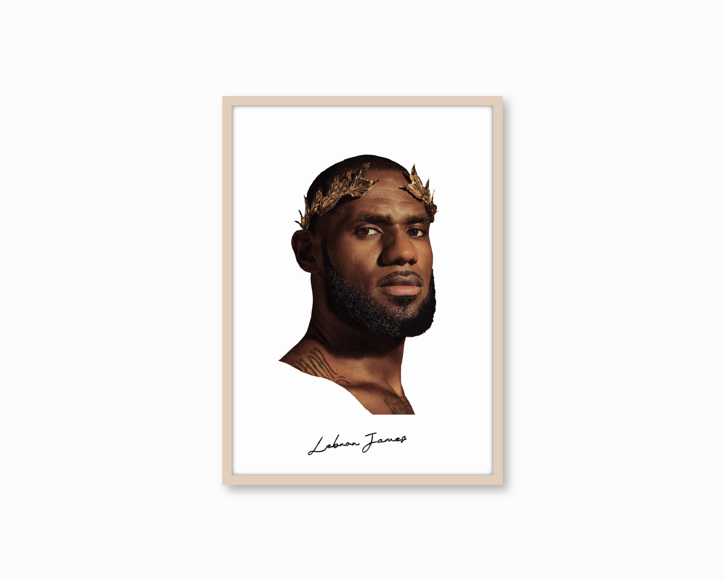 Big Head Lebron White Portrait