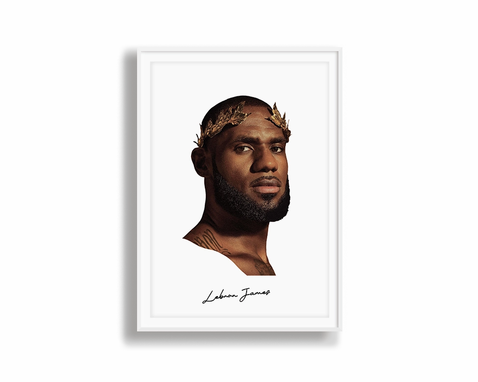 Big Head Lebron White Portrait