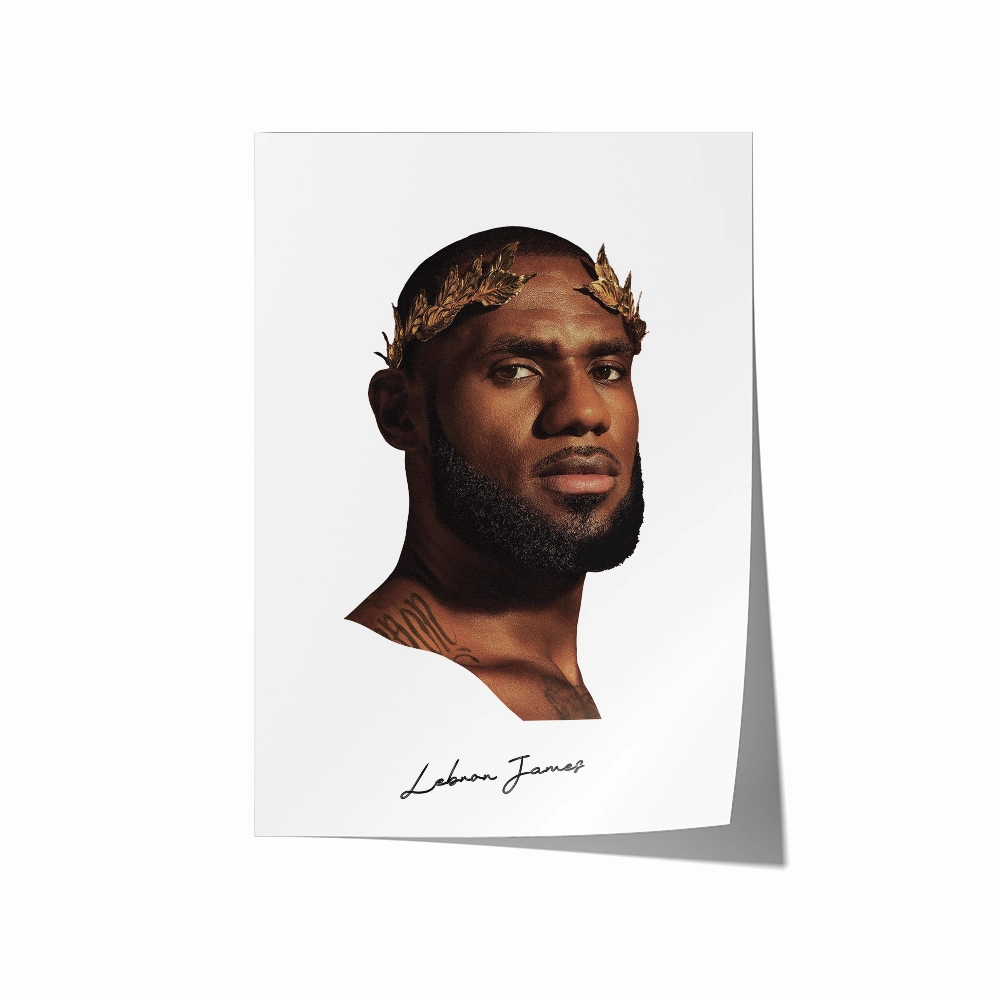 Big Head Lebron White Portrait