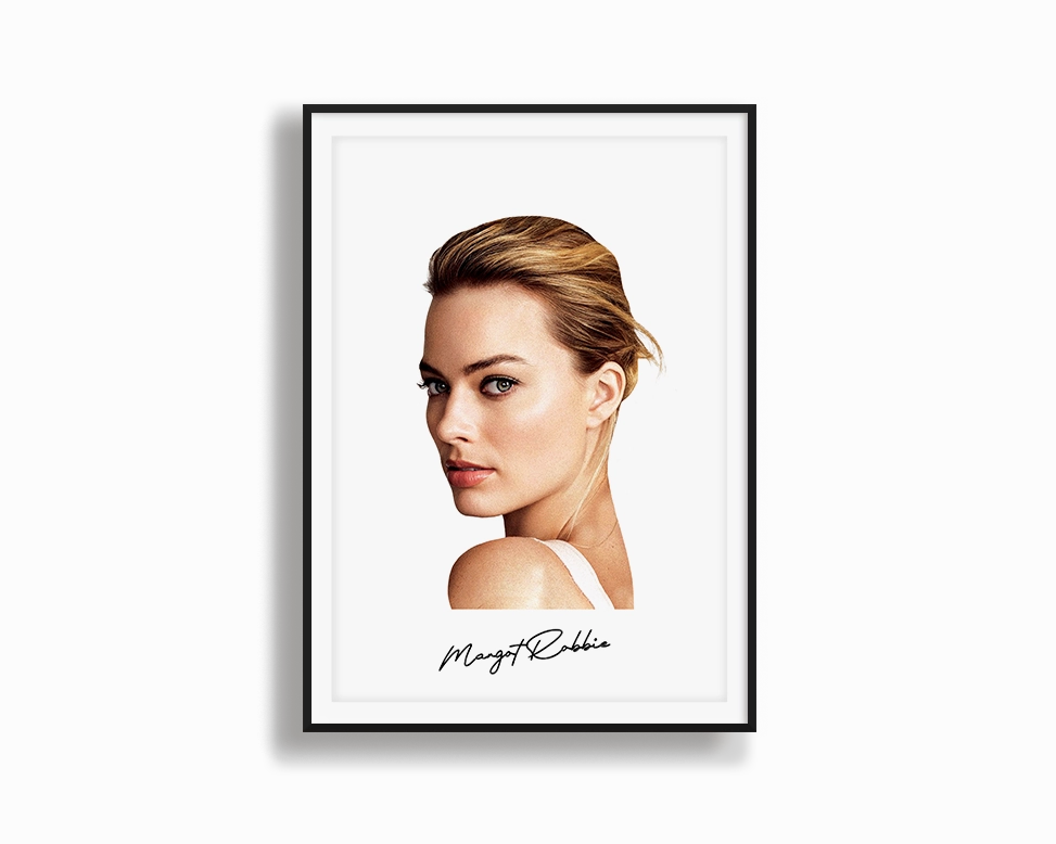 Big Head Margot Robbie White Portrait
