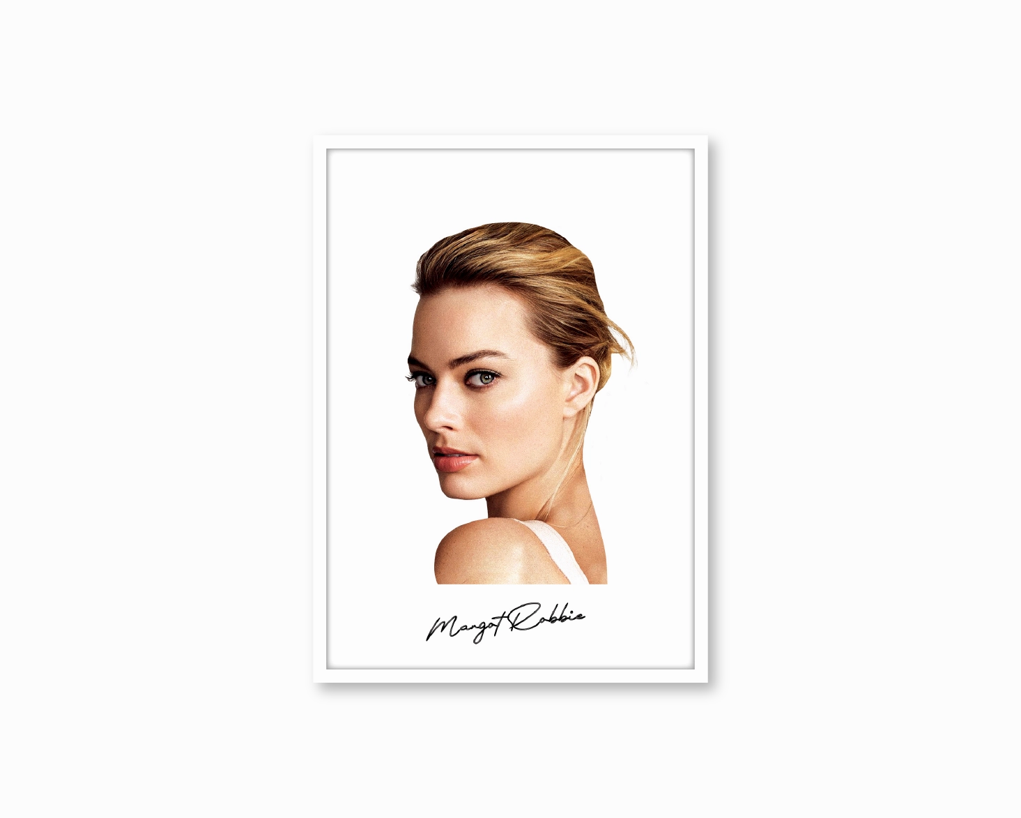 Big Head Margot Robbie White Portrait