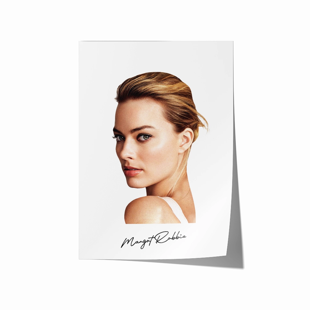 Big Head Margot Robbie White Portrait