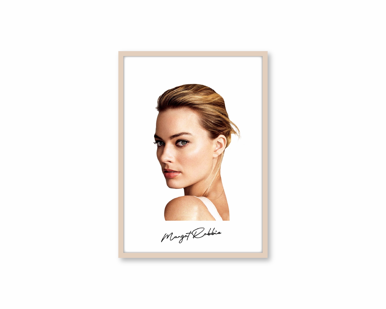 Big Head Margot Robbie White Portrait