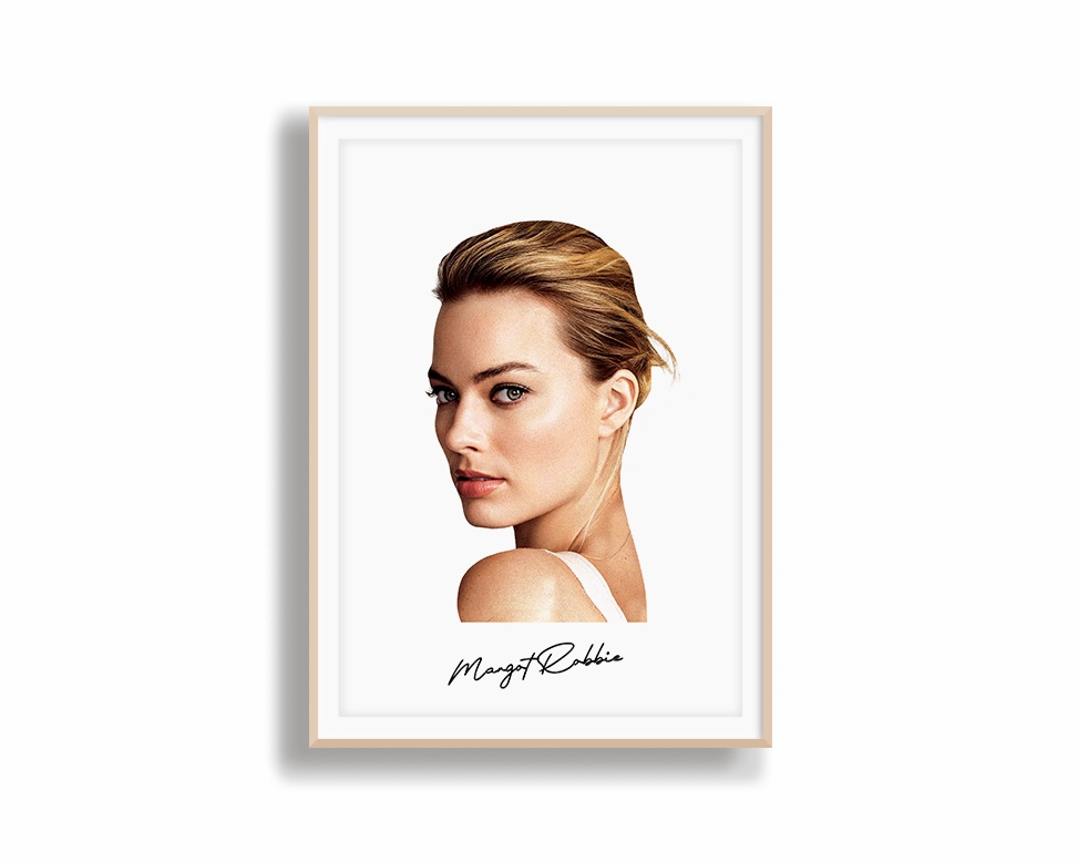 Big Head Margot Robbie White Portrait