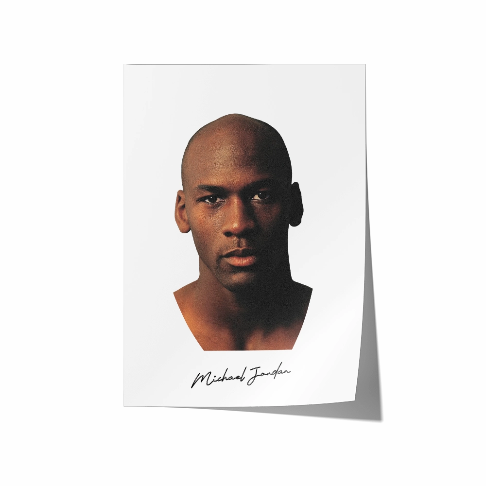 Big Head Michael Jordan White Portrait