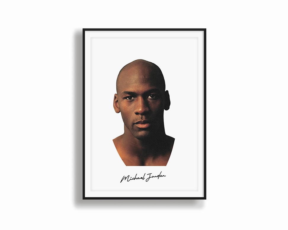 Big Head Michael Jordan White Portrait