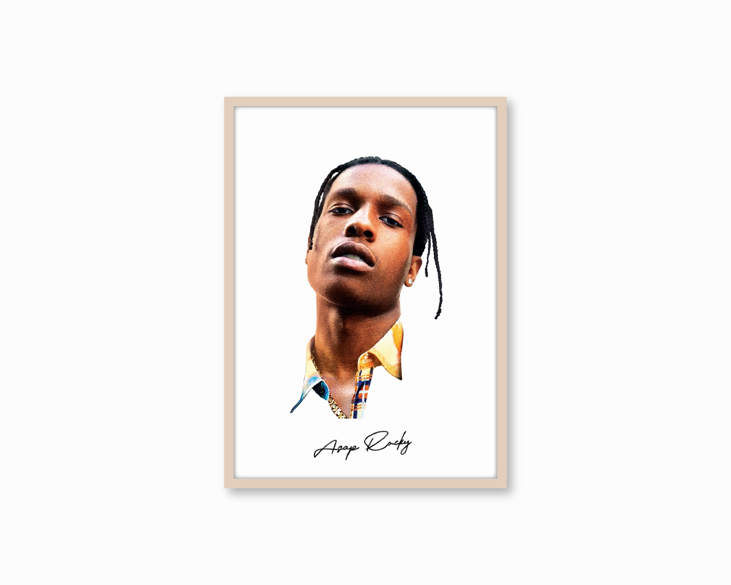 Big Head Retro ASAP Rocky White Portrait