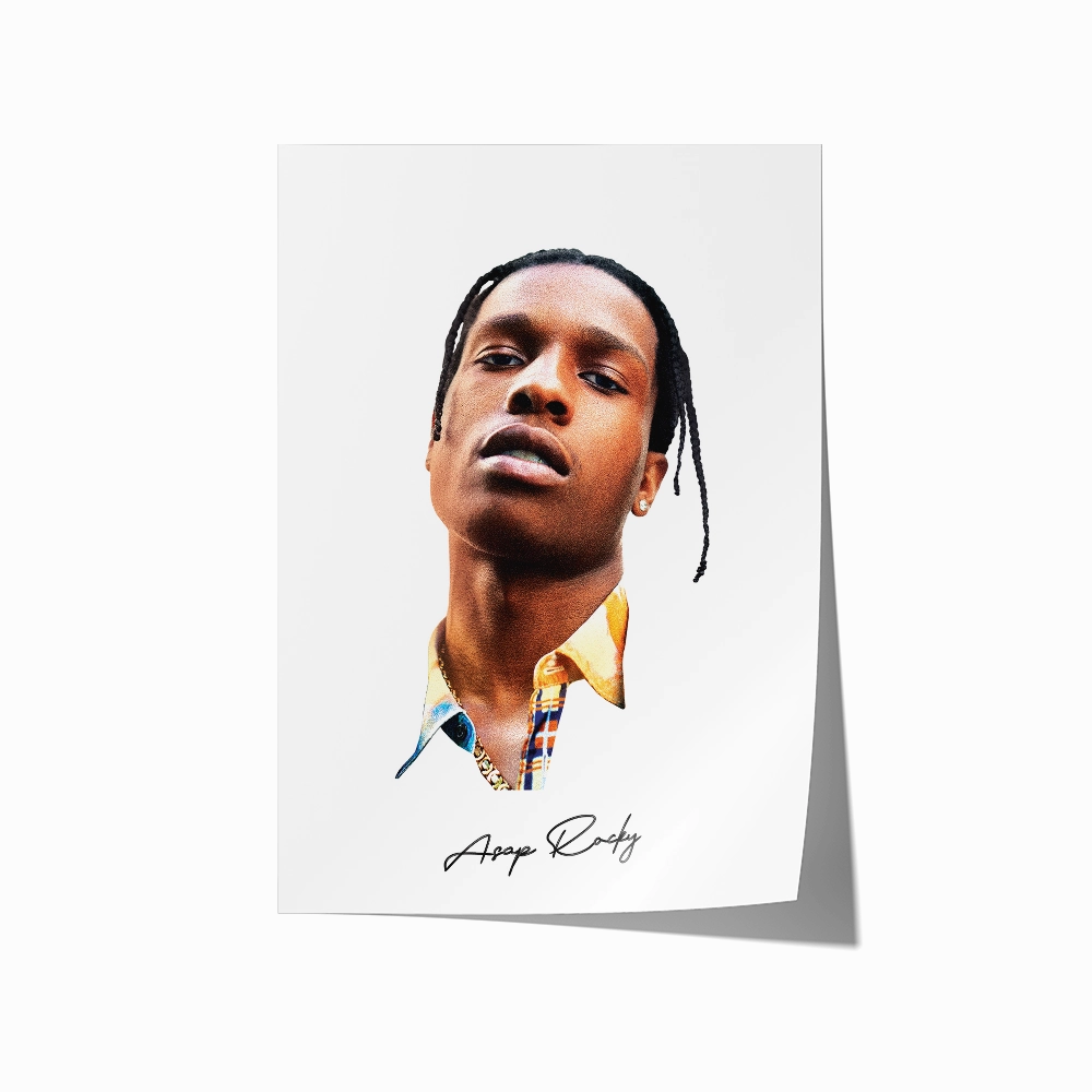 Big Head Retro ASAP Rocky White Portrait