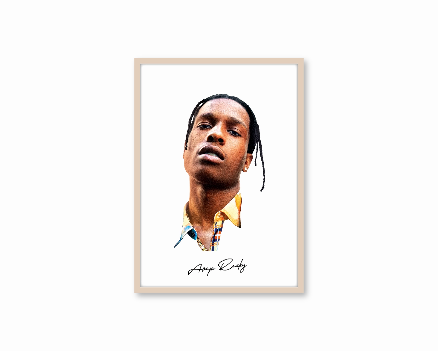 Big Head Retro ASAP Rocky White Portrait