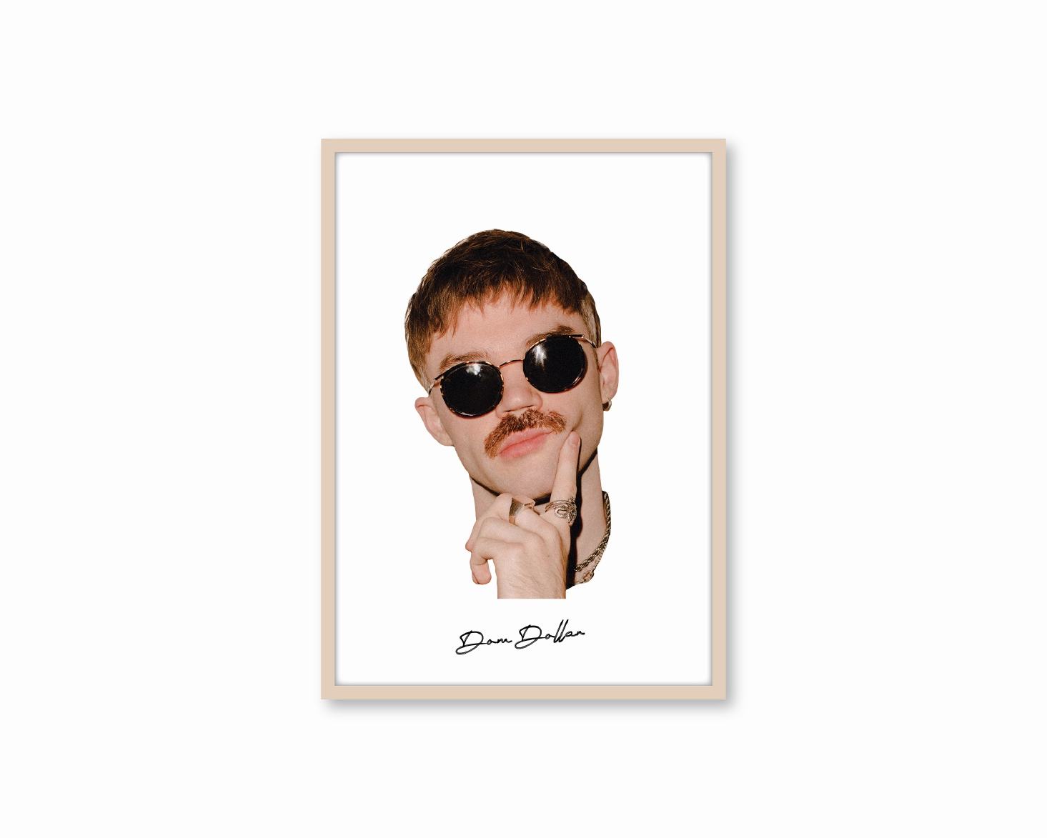 Big Head Retro Dom Dolla White Portrait
