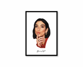 Big Head Retro Dua Lipa White Portraitmodern abstract painting decor