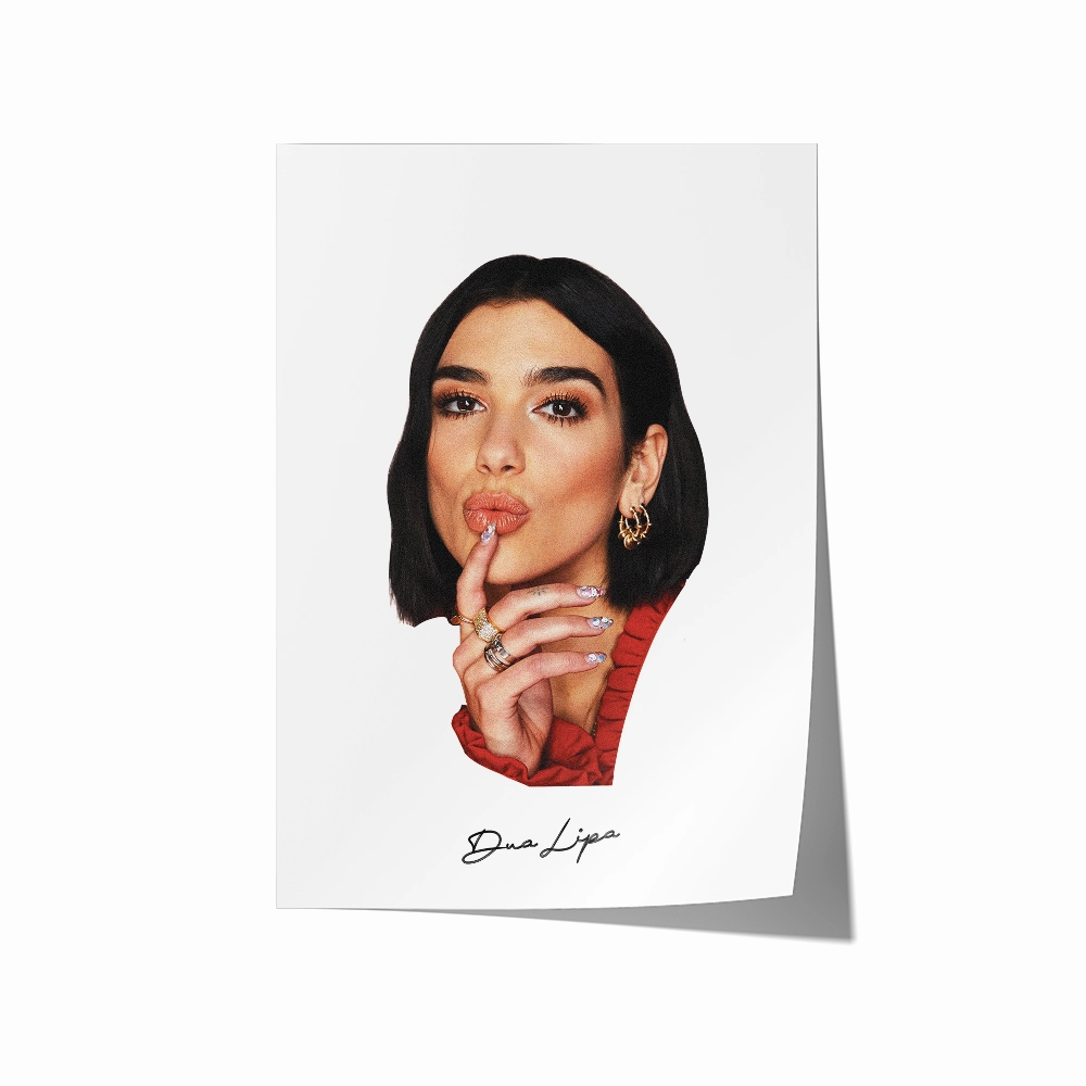 Big Head Retro Dua Lipa White Portrait