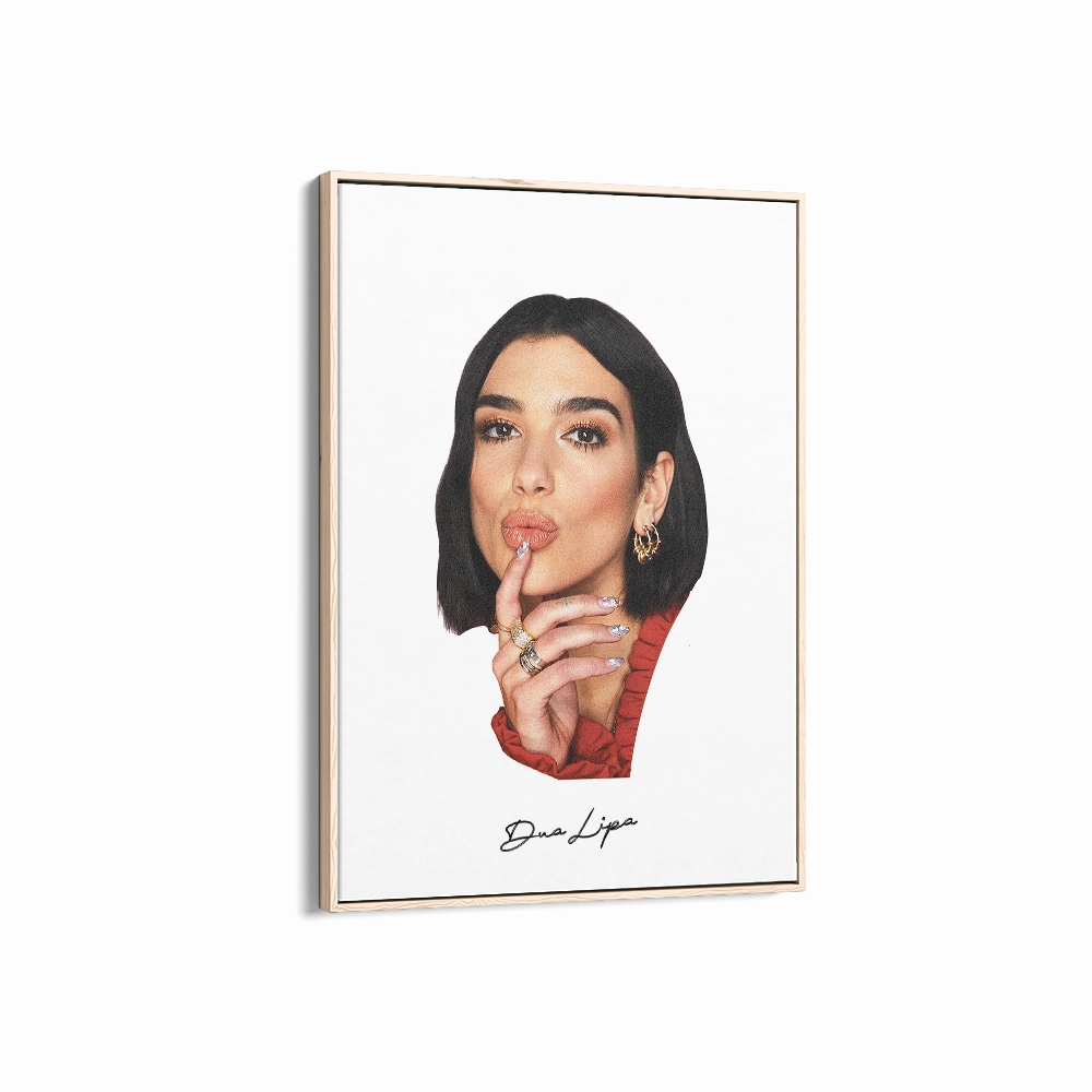 Big Head Retro Dua Lipa White Portrait