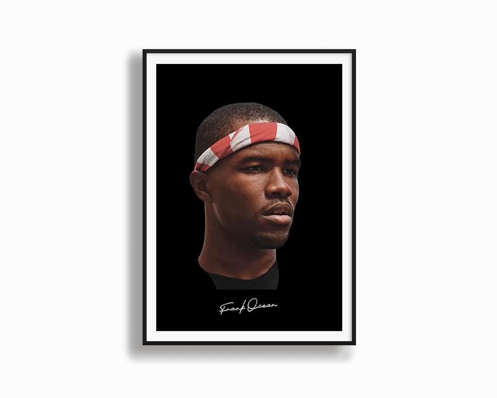 Big Head Retro Frank Ocean Black Portrait
