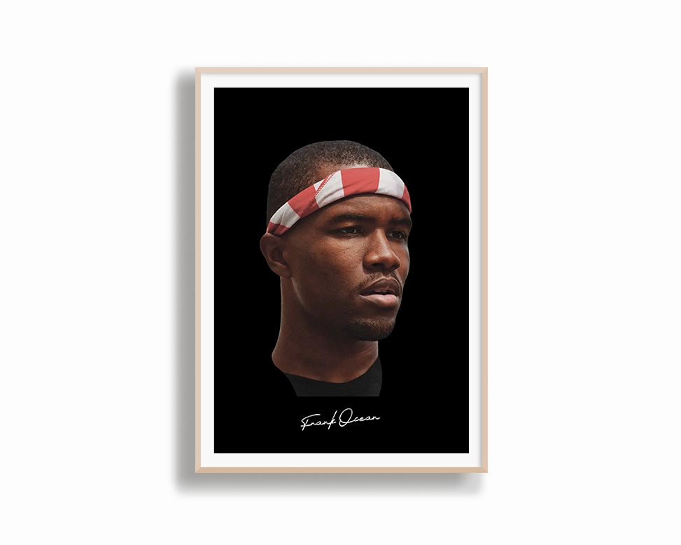 Big Head Retro Frank Ocean Black Portrait