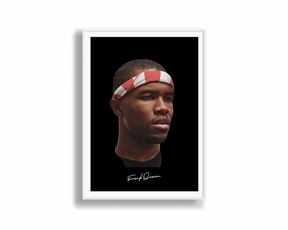 Big Head Retro Frank Ocean Black Portrait