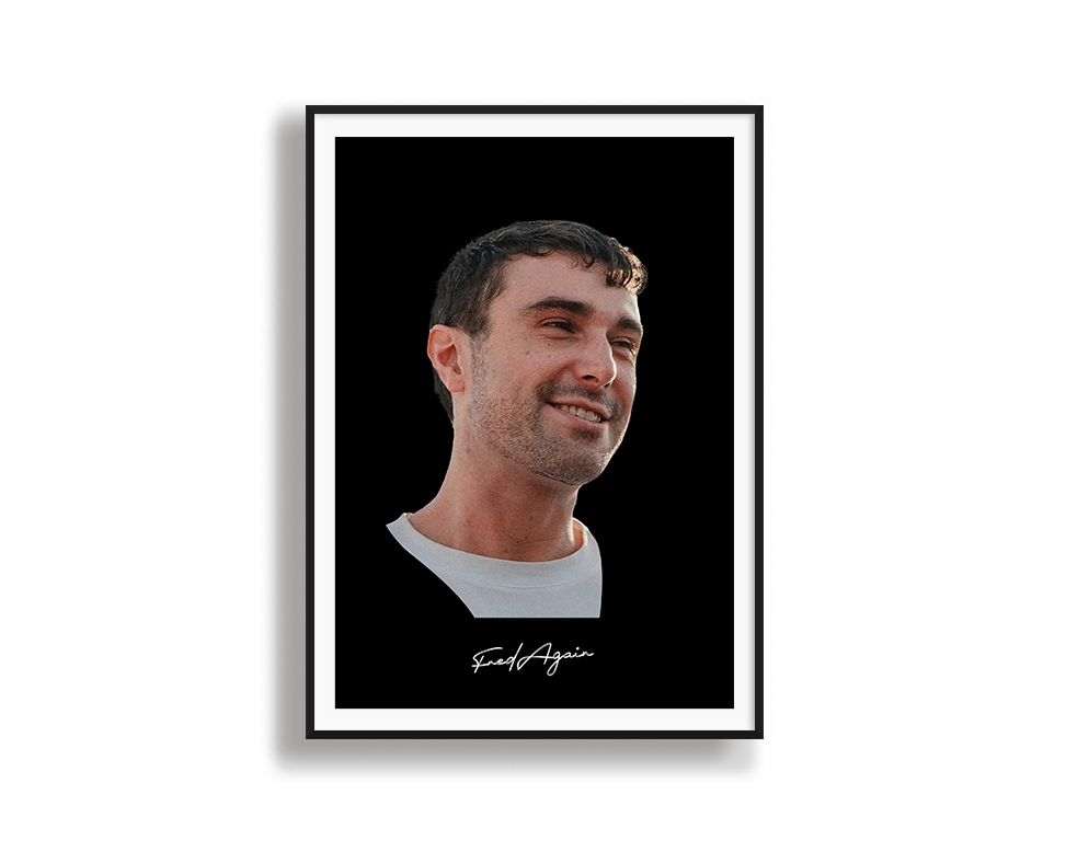 Big Head Retro Fred Again Black Portrait