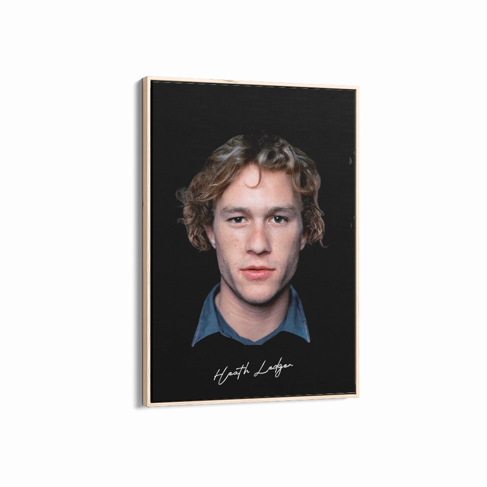 Big Head Retro Heath Ledger Black Portrait