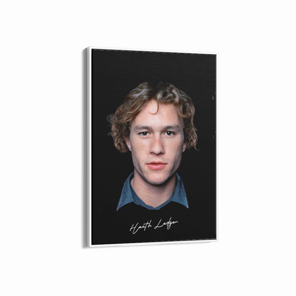 Big Head Retro Heath Ledger Black Portrait