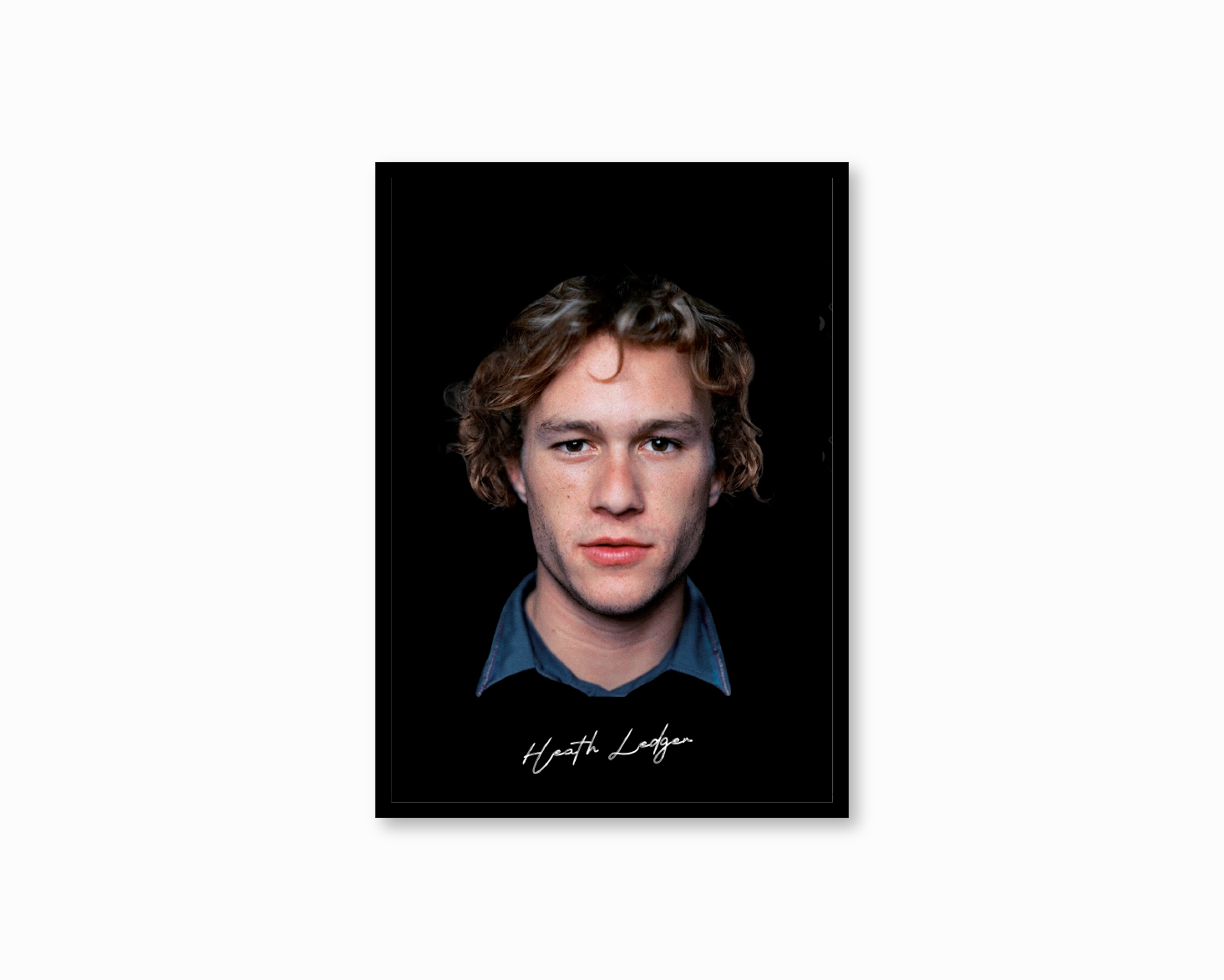 Big Head Retro Heath Ledger Black Portraitmodern abstract painting decor
