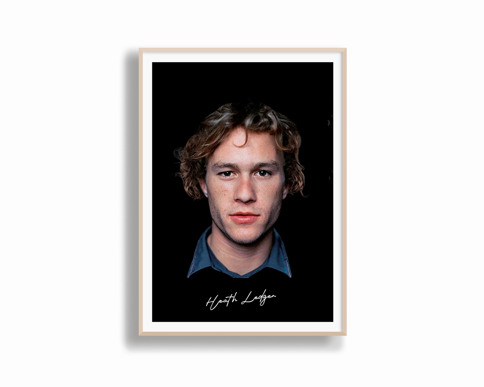 Big Head Retro Heath Ledger Black Portrait