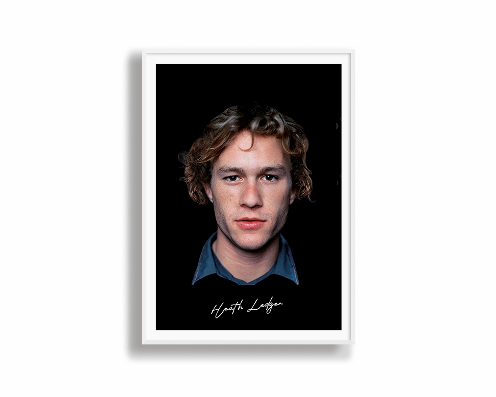 Big Head Retro Heath Ledger Black Portrait