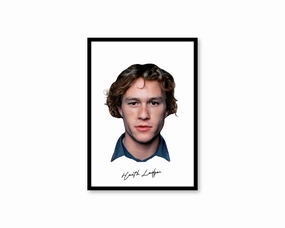 Big Head Retro Heath Ledger White Portraitmodern abstract painting decor