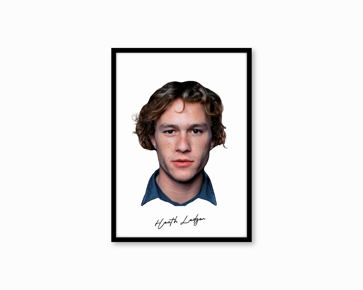 Big Head Retro Heath Ledger White Portraitmodern abstract painting decor