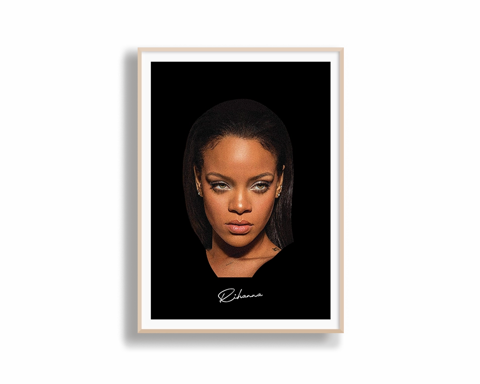 Big Head Rihanna Black Portrait