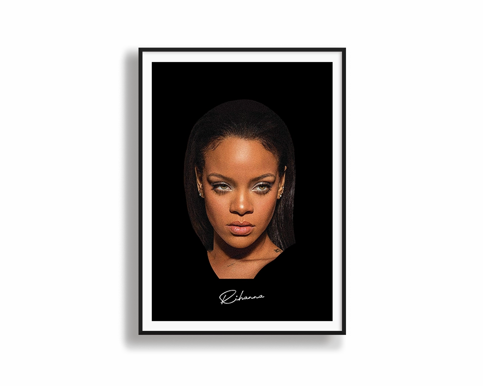 Big Head Rihanna Black Portrait
