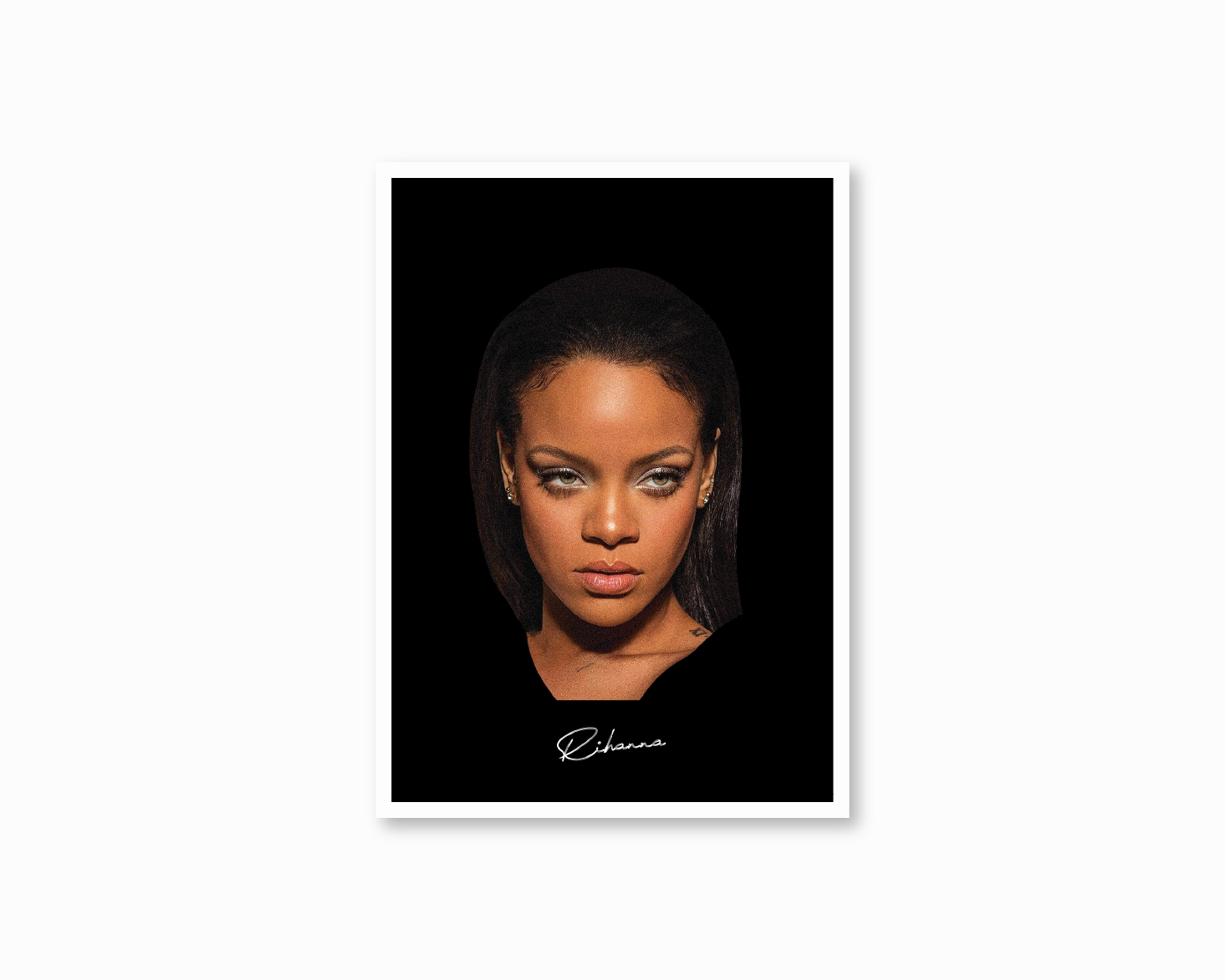 Big Head Rihanna Black Portrait