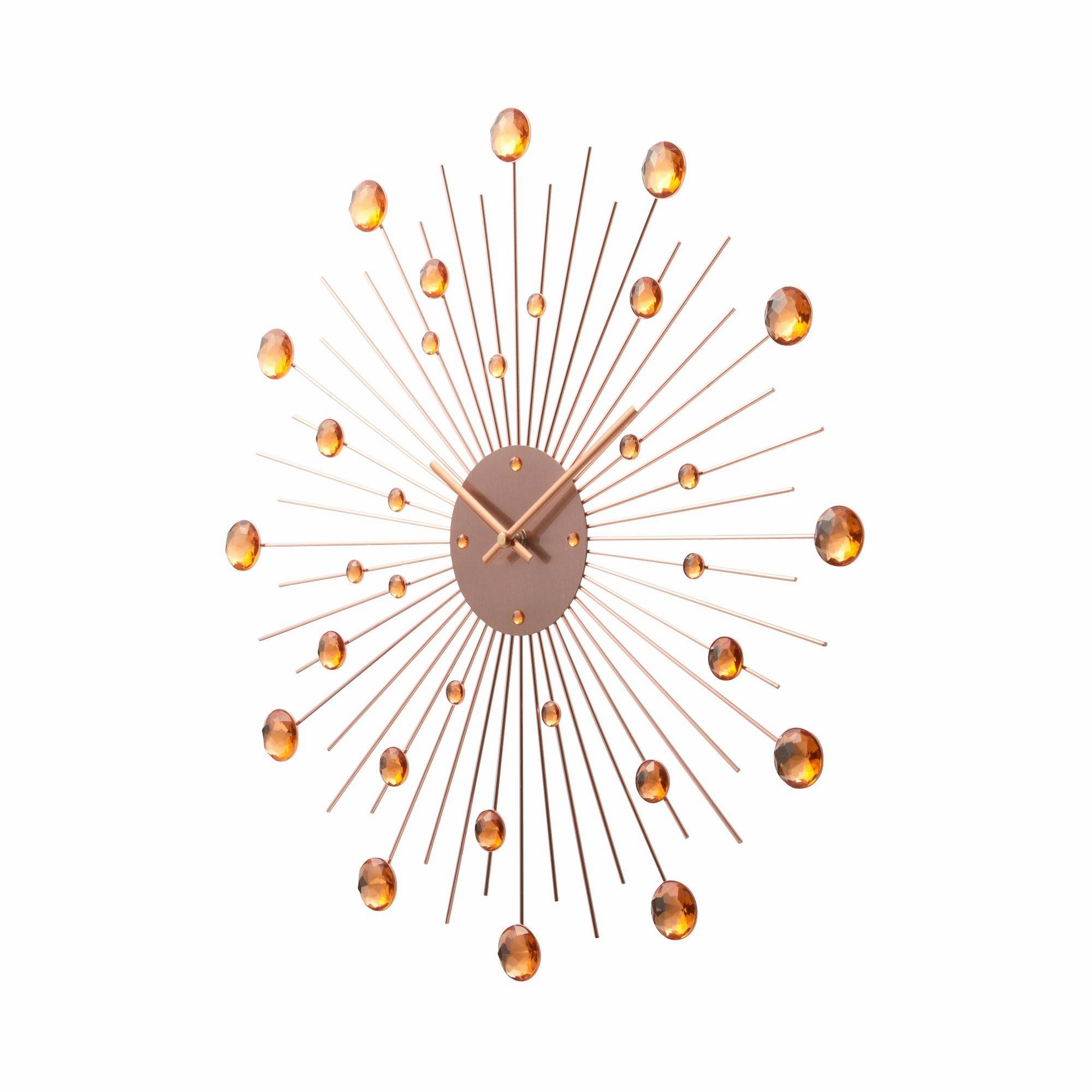 Bijou Wall Clock Pink Gold