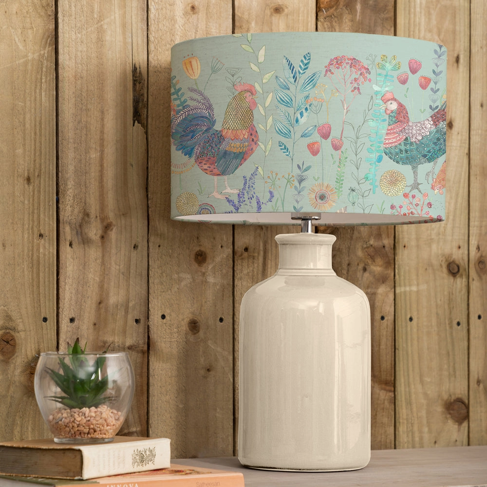 Bilbury Flock Eva & Elspeth Complete Table Lamp Cream/Robins Eggmodern home decor ,home decor for bedroom 