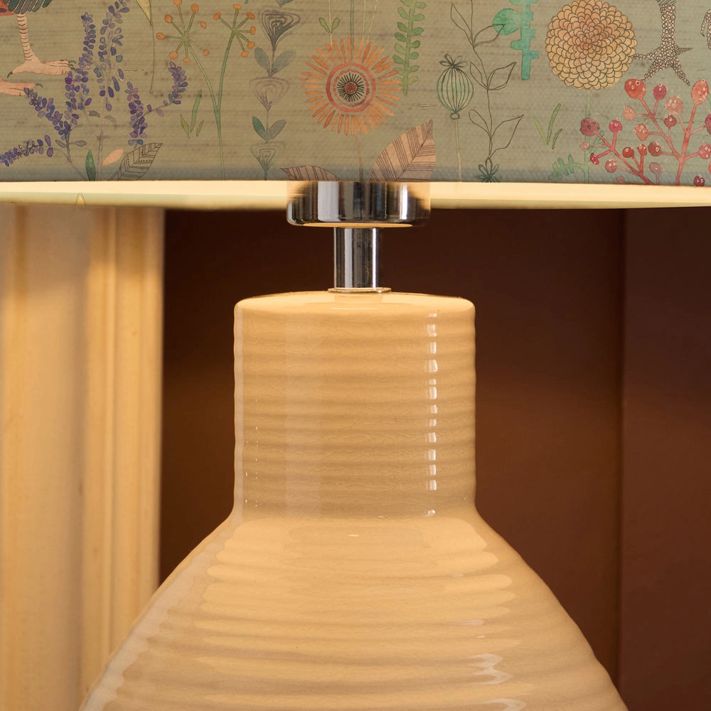Bilbury Flock Eva & Epona Complete Table Lamp Cream/Robins Egg