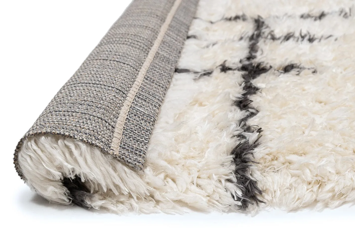 Binx Cream & Black Tribal Shag Rug *NO RETURNS UNLESS FAULTY
